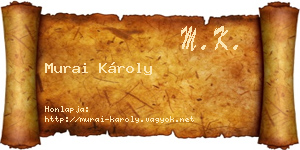 Murai Károly névjegykártya